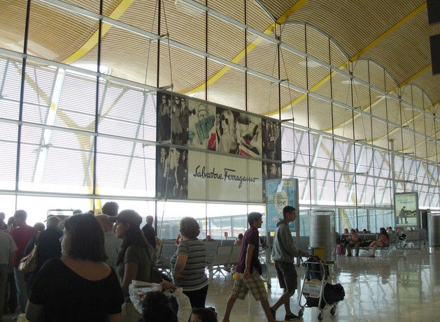 banner pubblicitario in aeroporto a Madrid