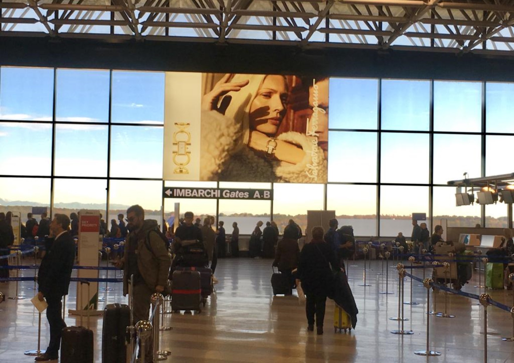 banner pubblicitario in aeroporto a Malpensa