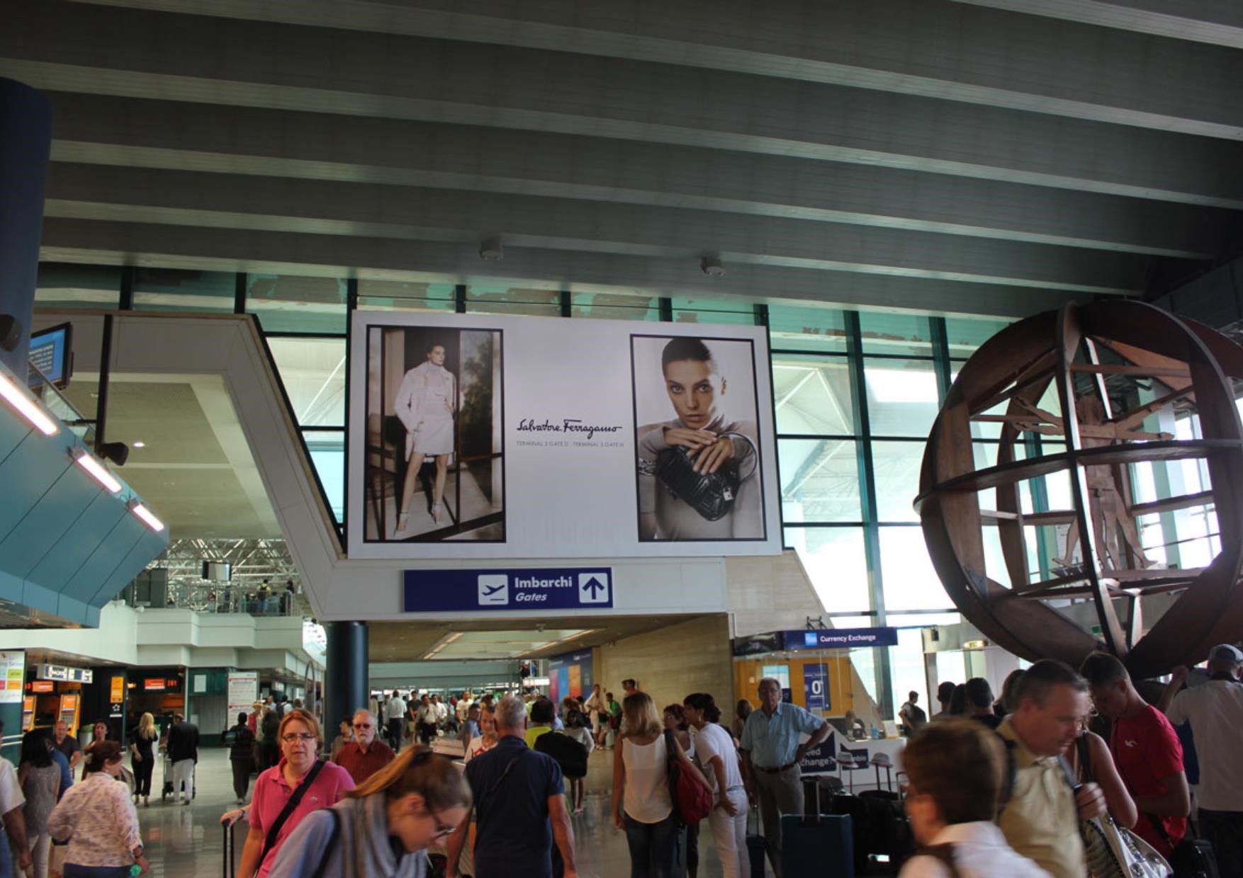 pianificazione pubblicitaria in aeroporto a Roma